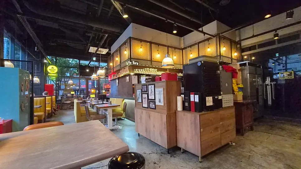 Seating inside the Daily Fix Euljiro restaurant