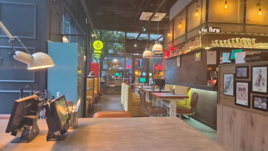 Interior with a retro diner atmosphere