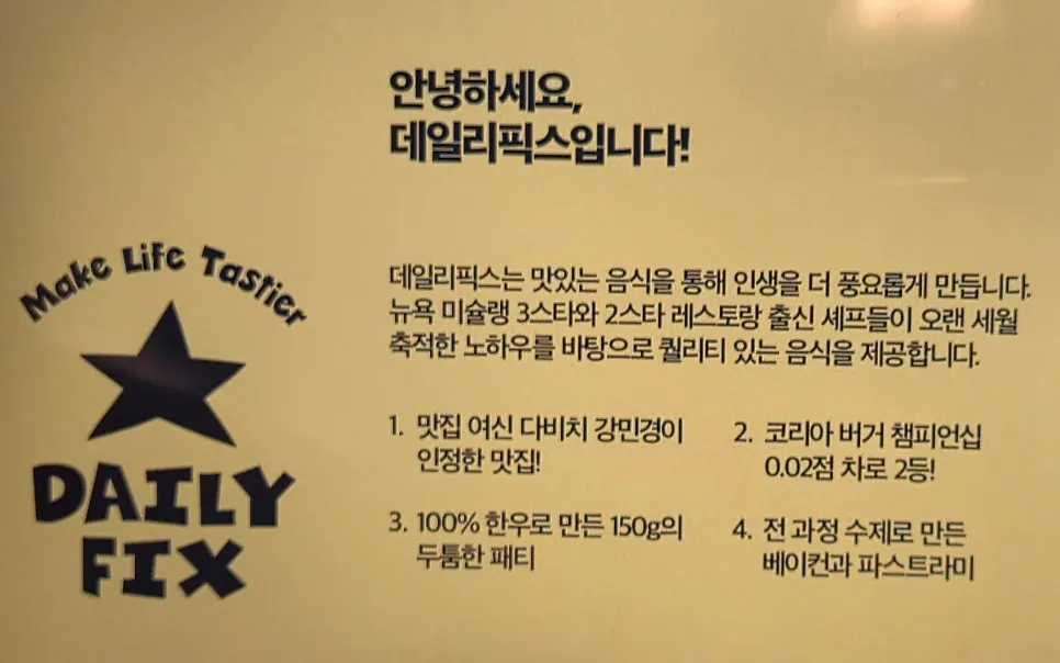 Signboard introducing the Daily Fix brand