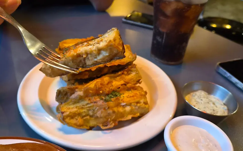 Eggplant fries with two types of special sauce