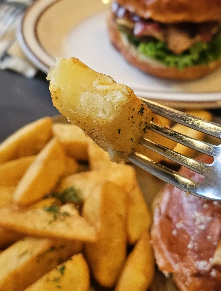 Patty and cheese on the bacon cheese burger