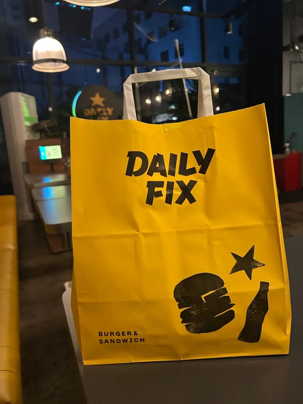 Daily Fix takeout burger reheated at home