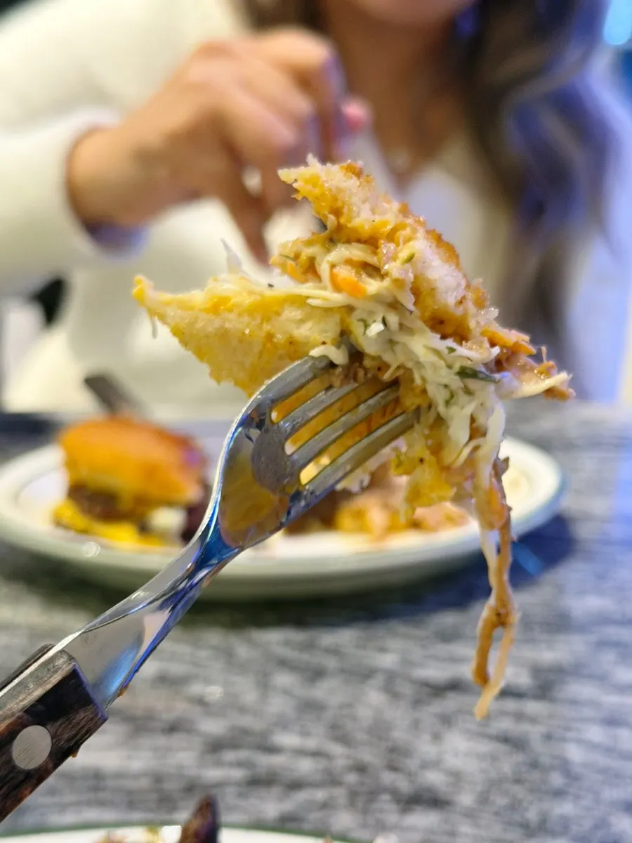 Pulled pork with barbecue sauce and coleslaw