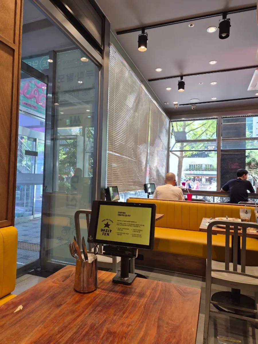 Interior seating at Daily Fix on a Saturday afternoon