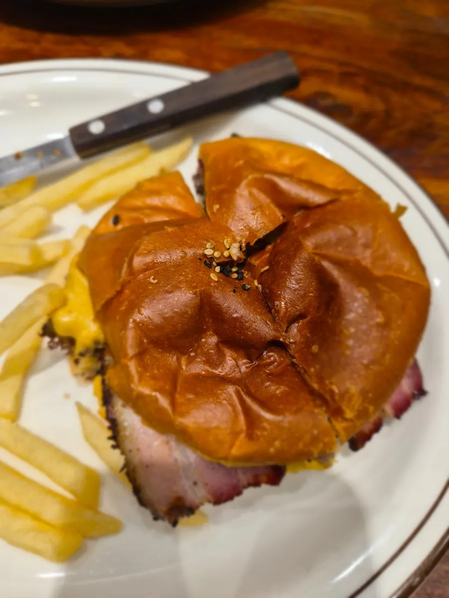 Burger and fries set arrangement