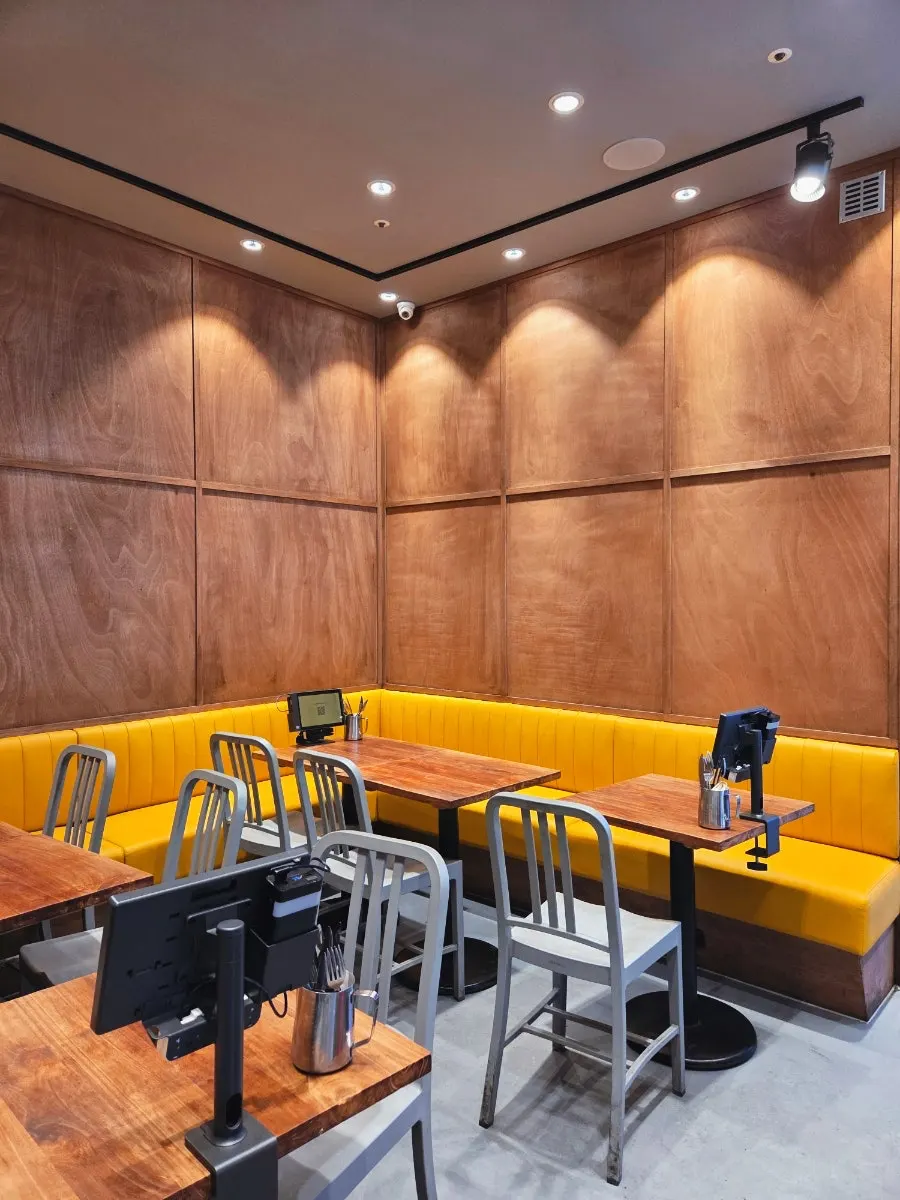 Casual, bright interior of the Daily Fix restaurant