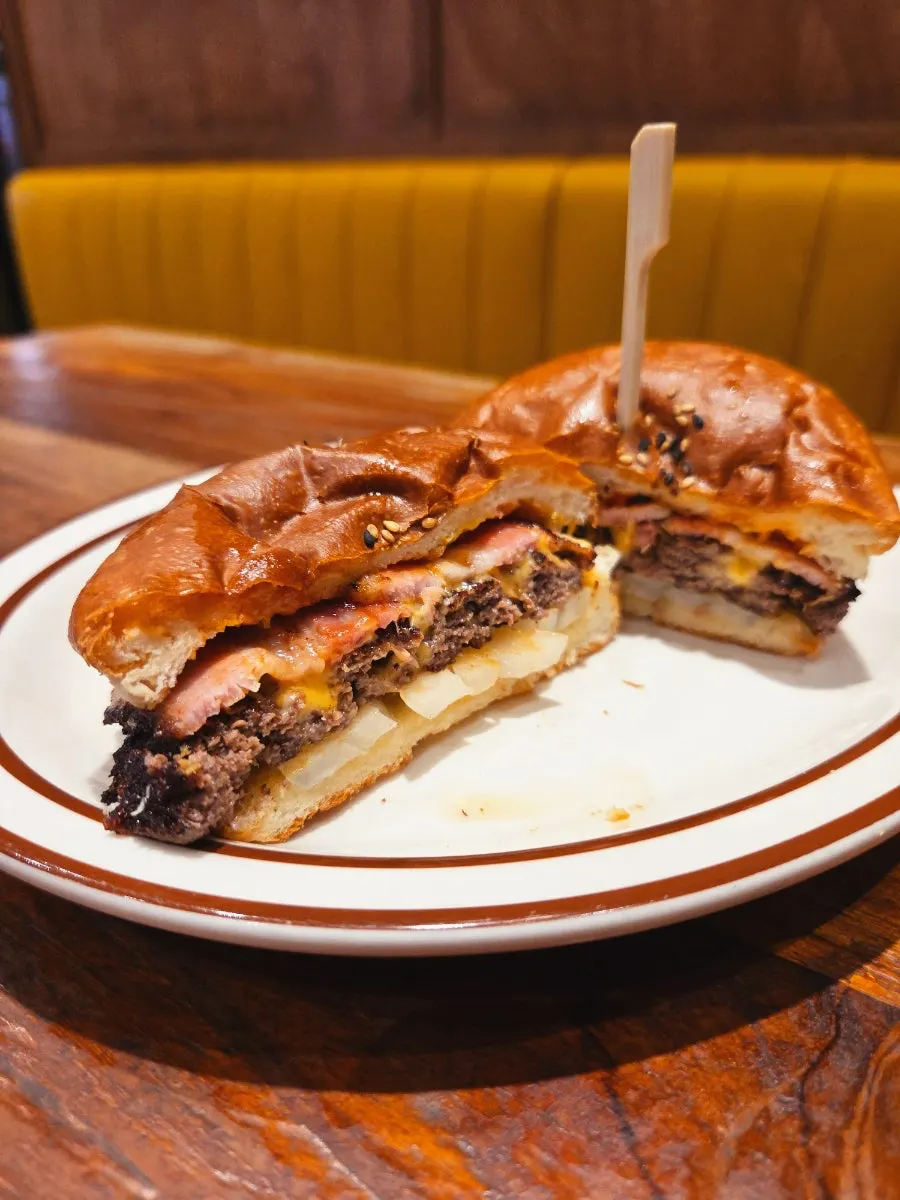 Bacon cheeseburger with a Korean beef patty
