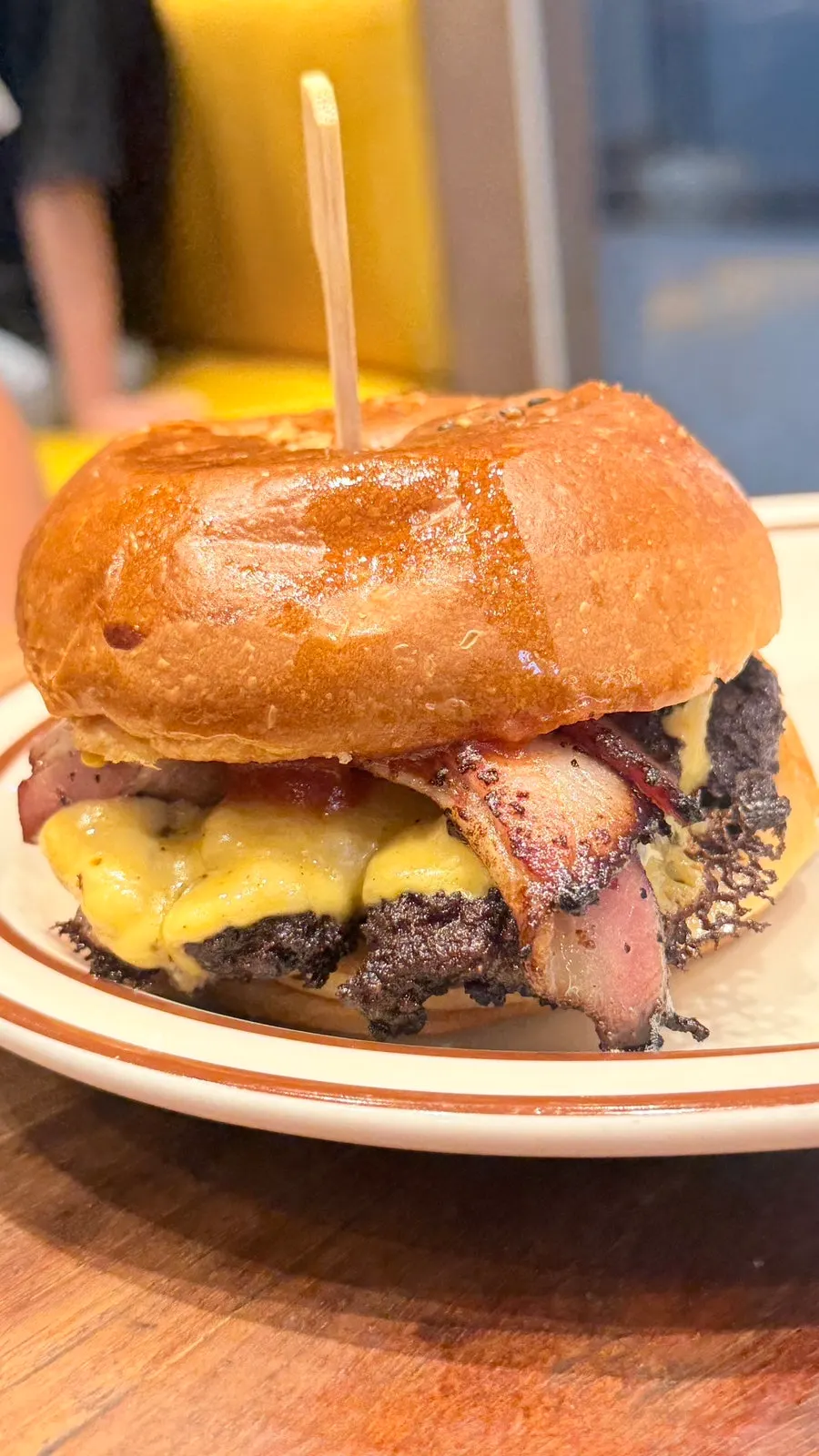 The bacon cheeseburger as served