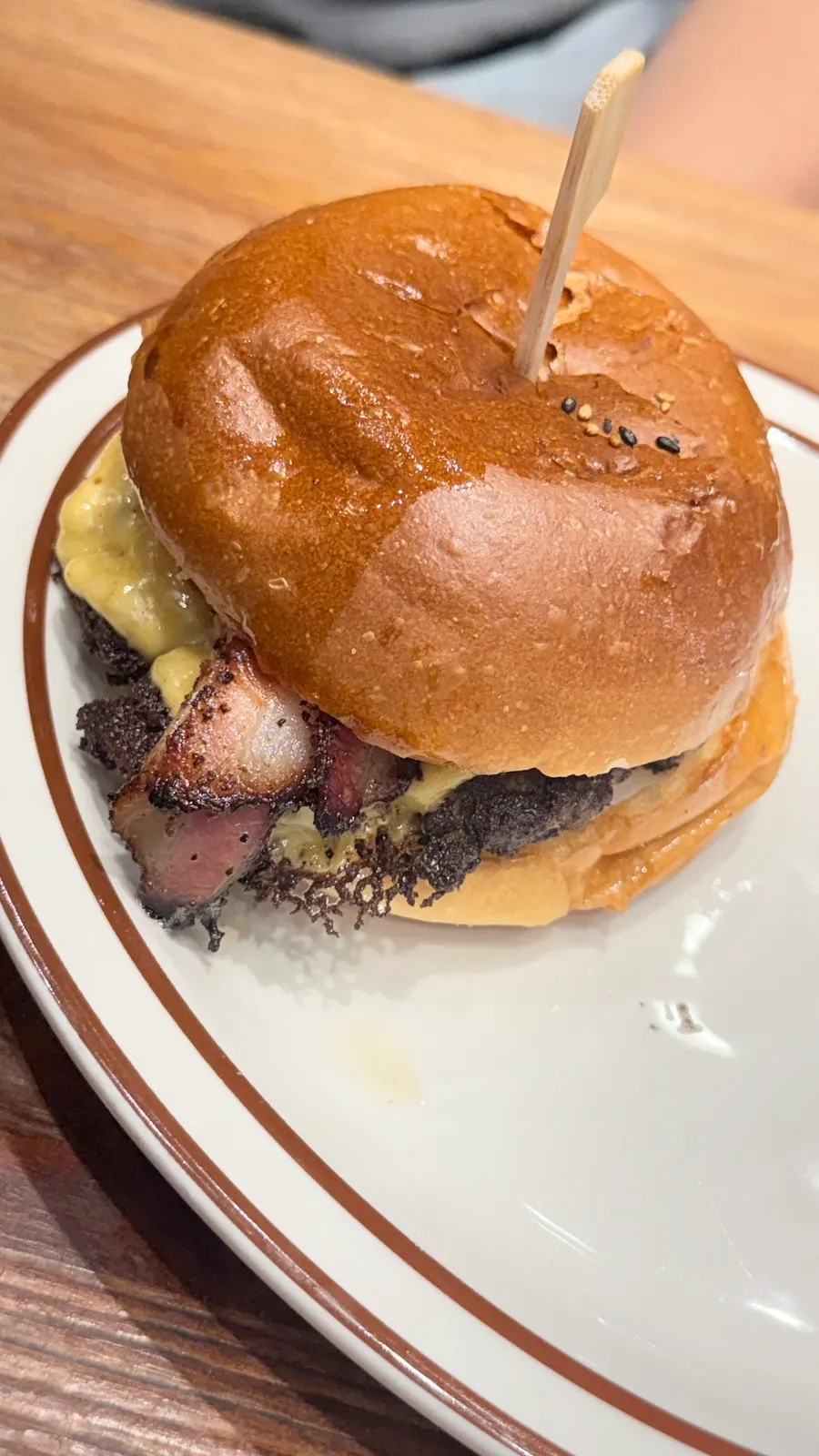 Bacon cheeseburger with house-smoked bacon
