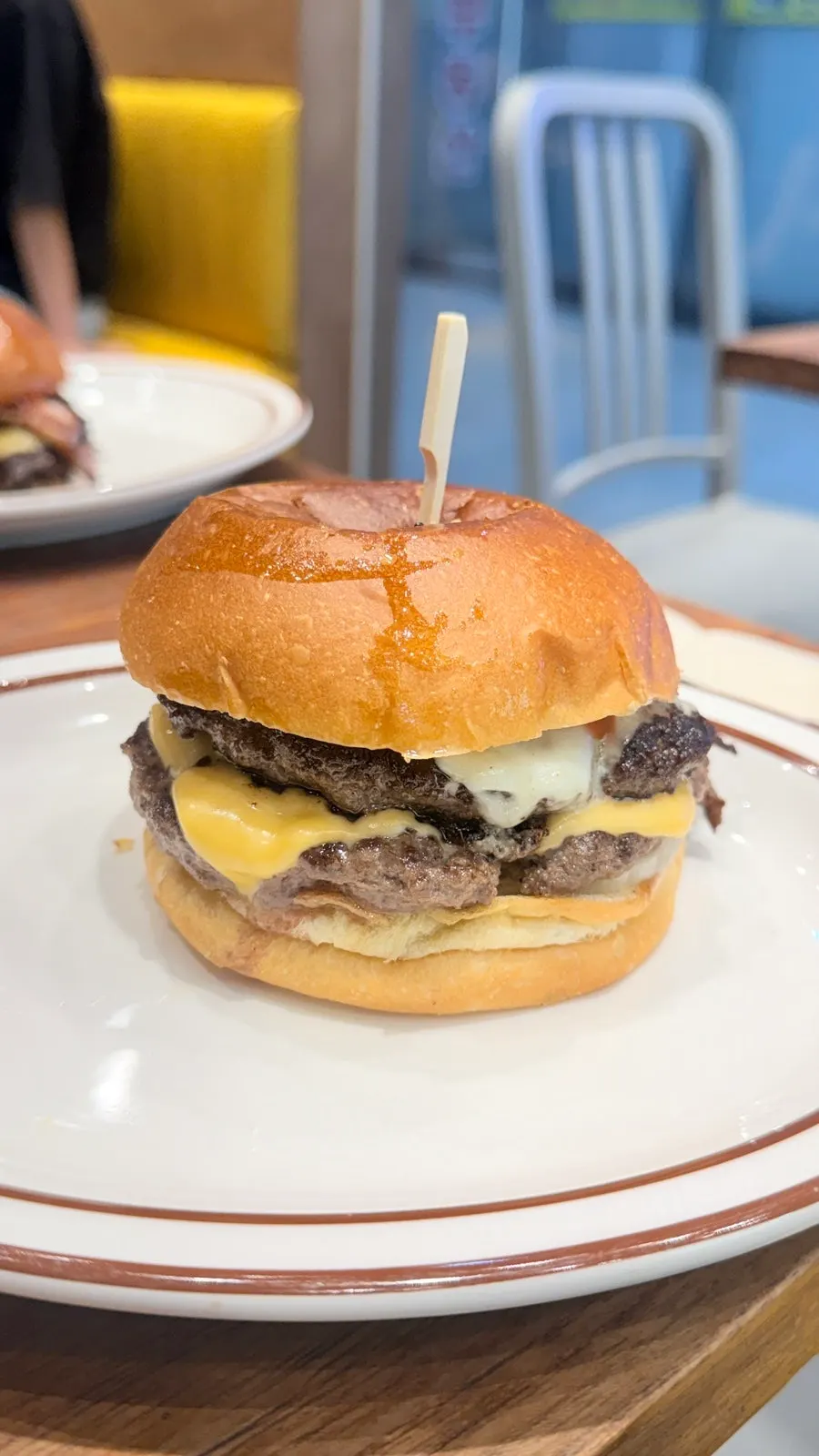 Double cheeseburger with two patties