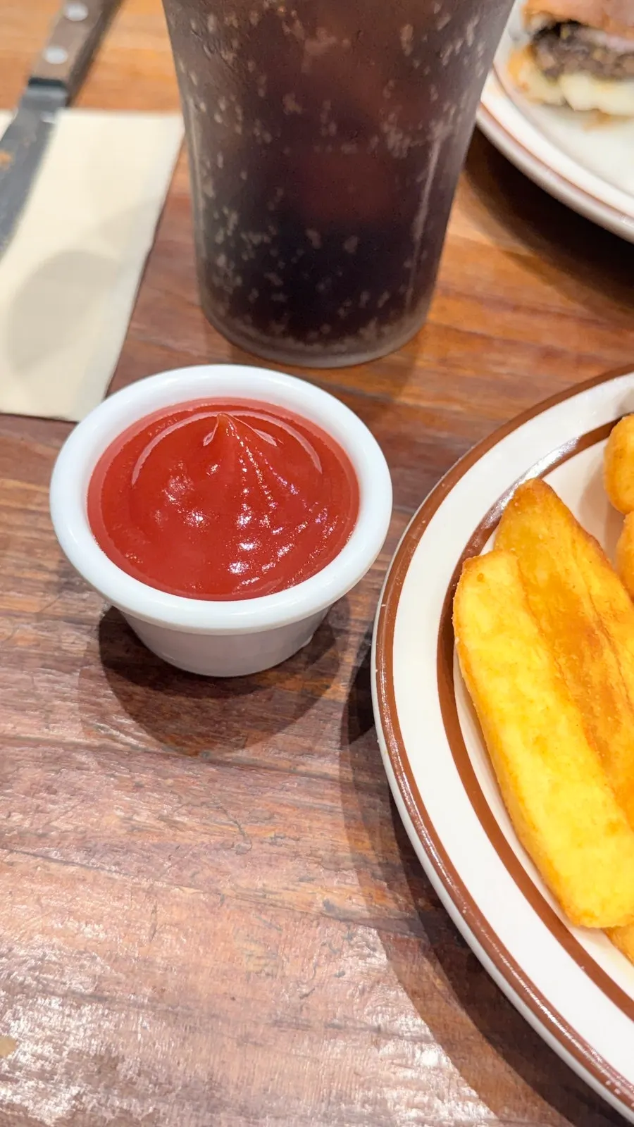 Side of fries served with the burgers