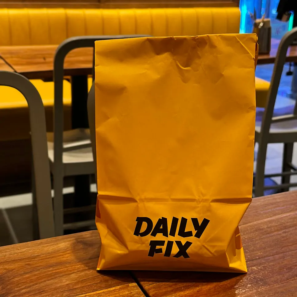 Square photo of a house-made burger at Daily Fix Seoul National University Entrance