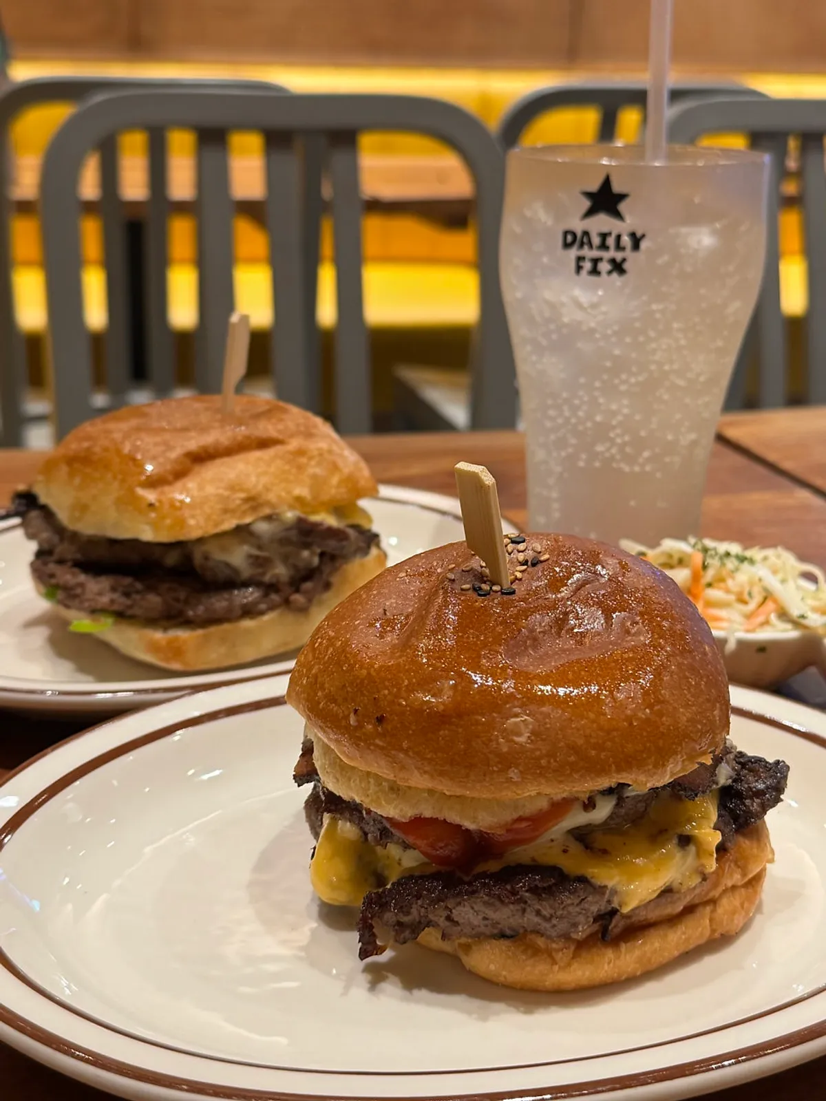 Signature photo of a house-made burger at Daily Fix Seoul National University Entrance