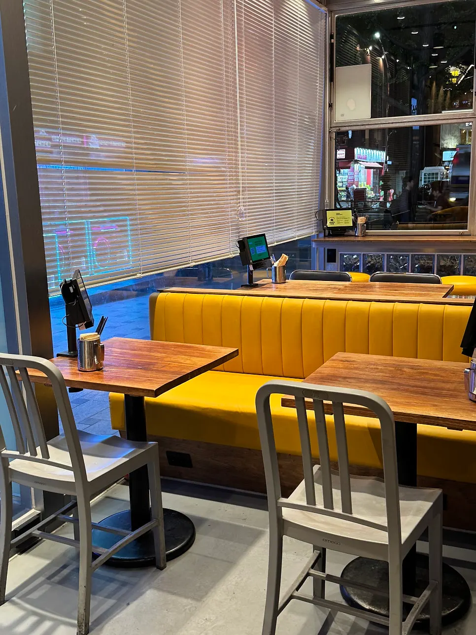 Interior bar table good for solo dining at Daily Fix Seoul National University Entrance