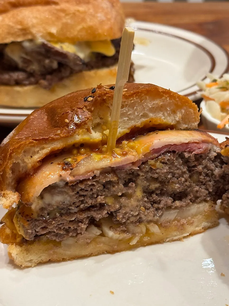 Double cheeseburger with two Korean beef patties