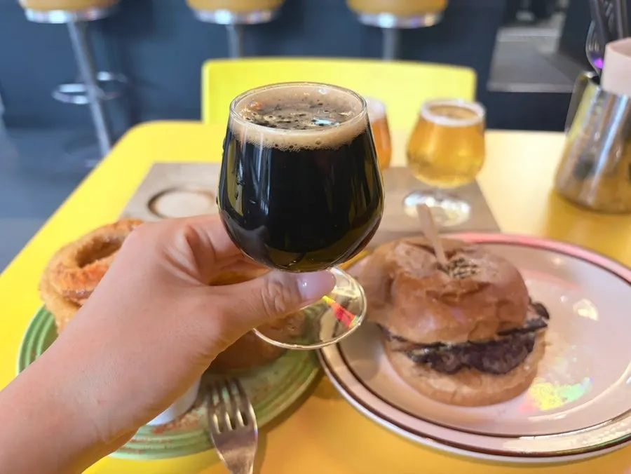Tasting the four craft beers