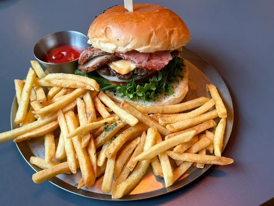 Fries and Sprite set on the table