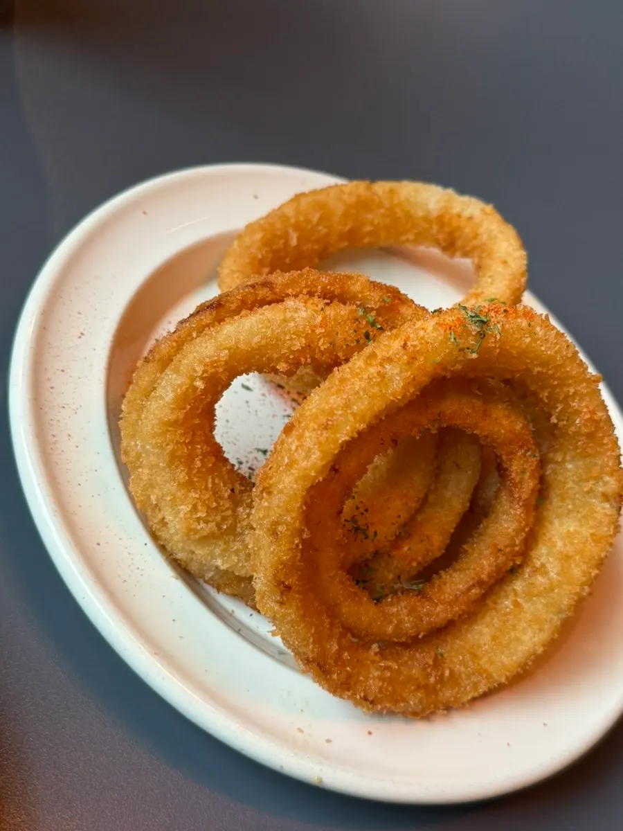 Crispy fried onion rings side dish