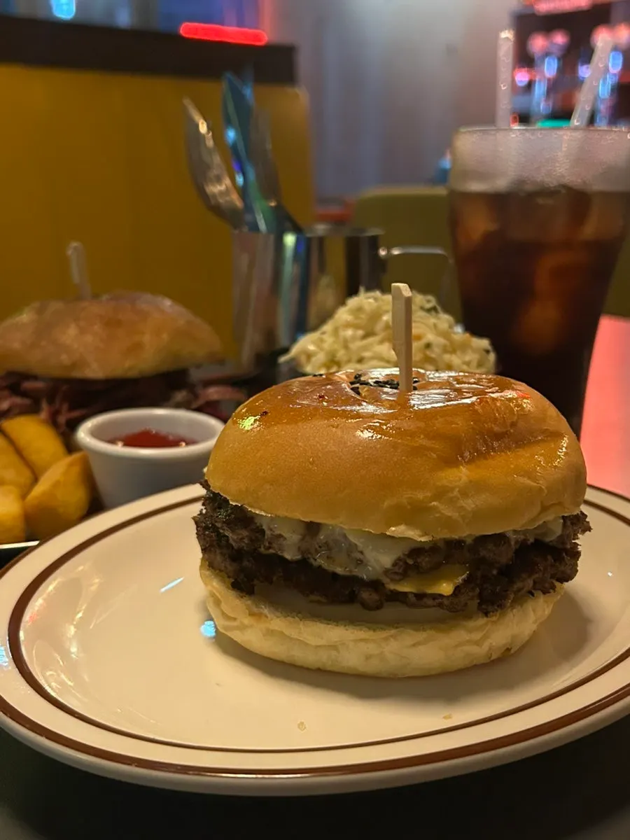Cross-section of the double cheeseburger