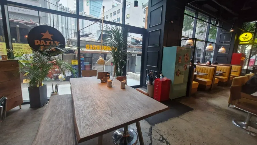 Interior of Daily Fix with American-style decor