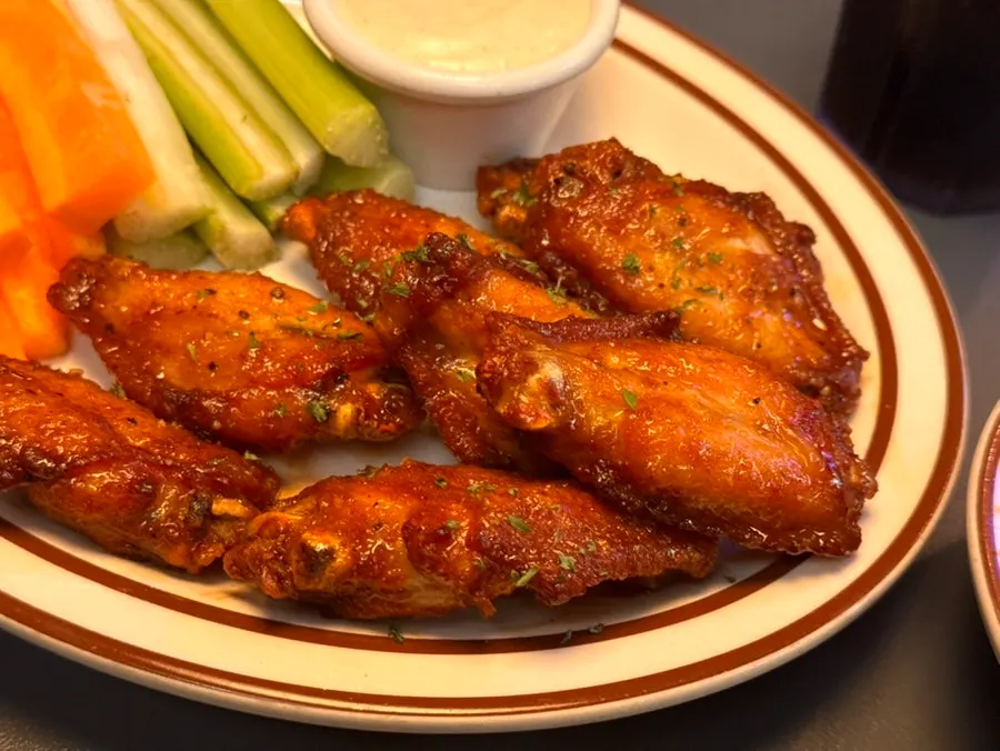 Close-up of the chicken wings