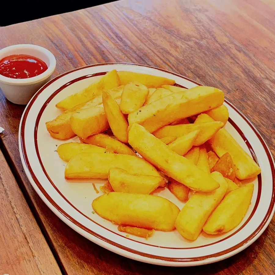 Plate of thick, plump fries