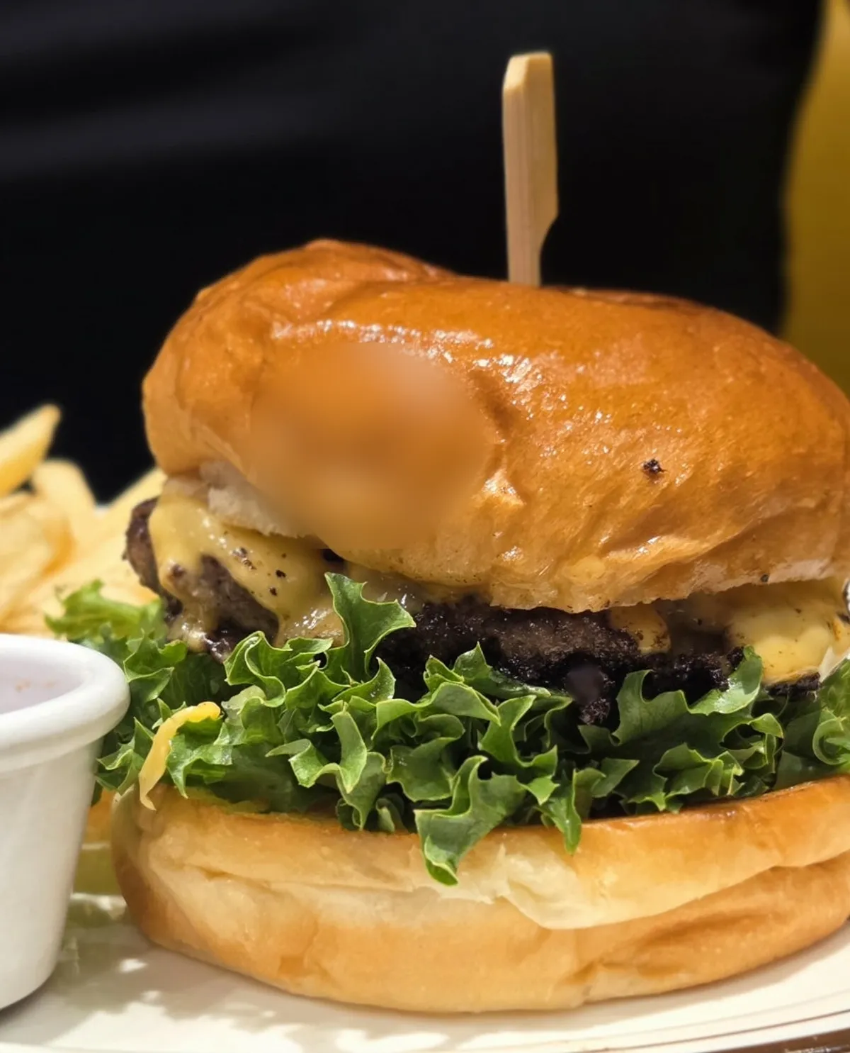Burger set with thin-cut fries