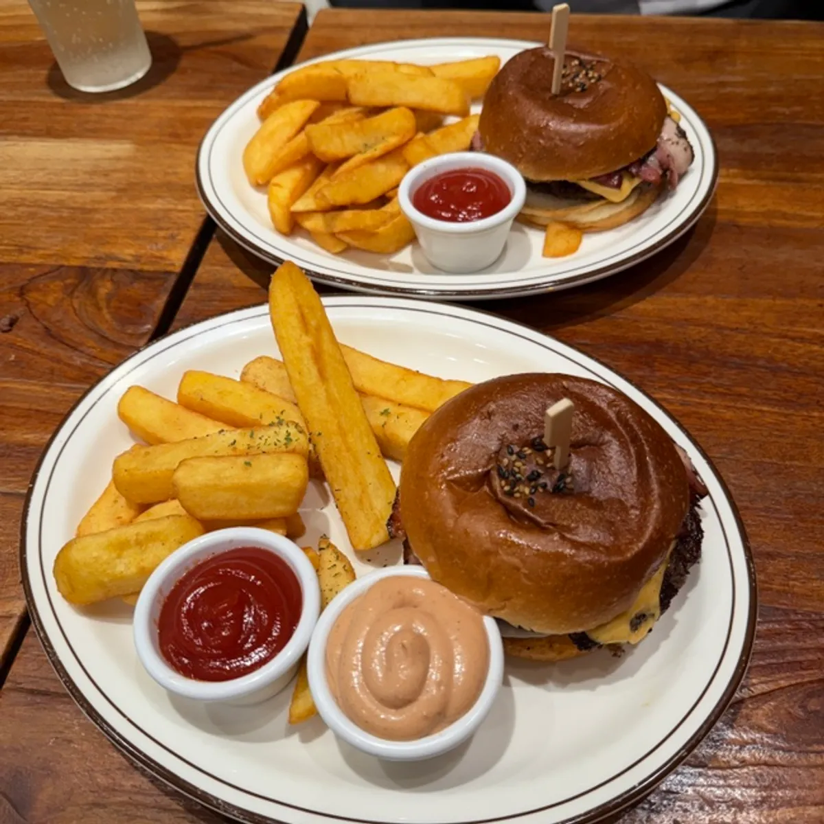Bacon cheeseburger and thick fries set at Daily Fix Seoul National University Entrance