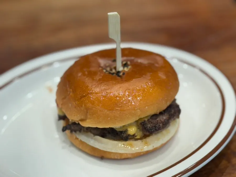 A standard cheeseburger