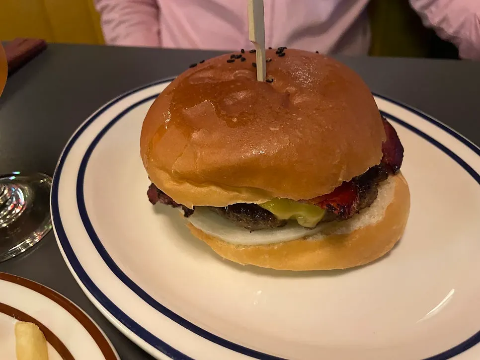 The bacon cheeseburger as served