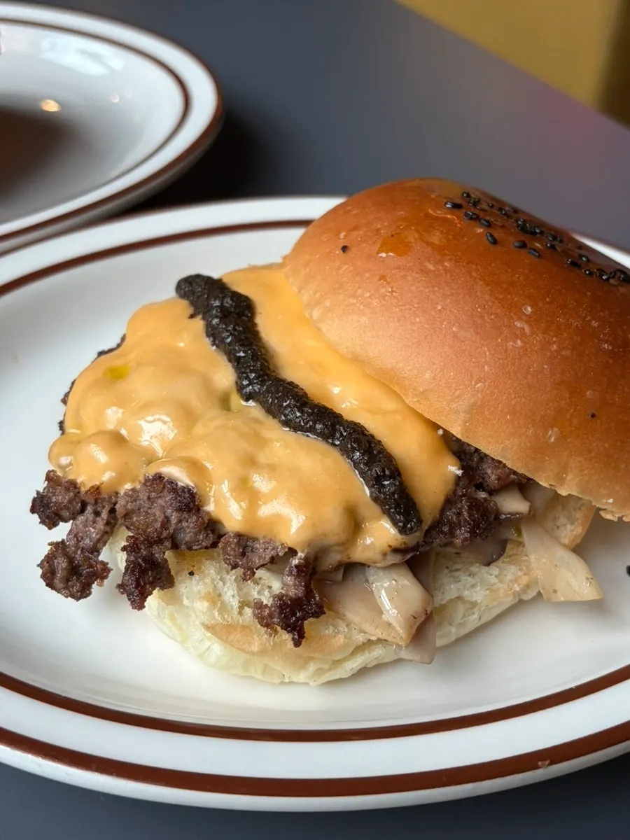 Cross-section showing the truffle mushroom filling