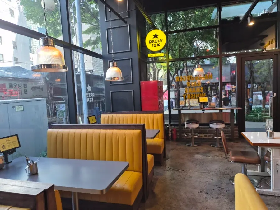 Exterior of Daily Fix Euljiro with a New York diner feel