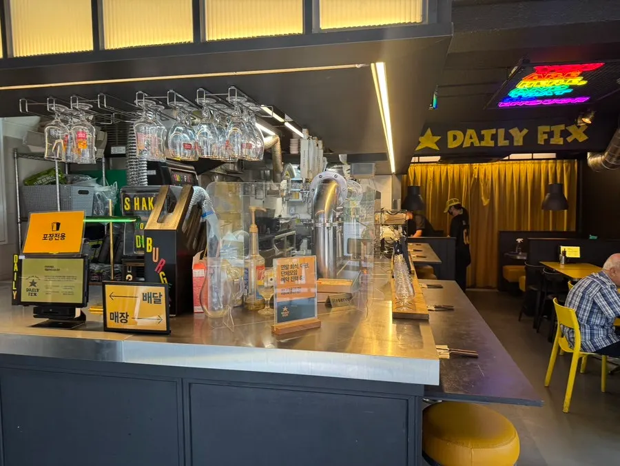 Interior of Daily Fix photographed after customers thinned out