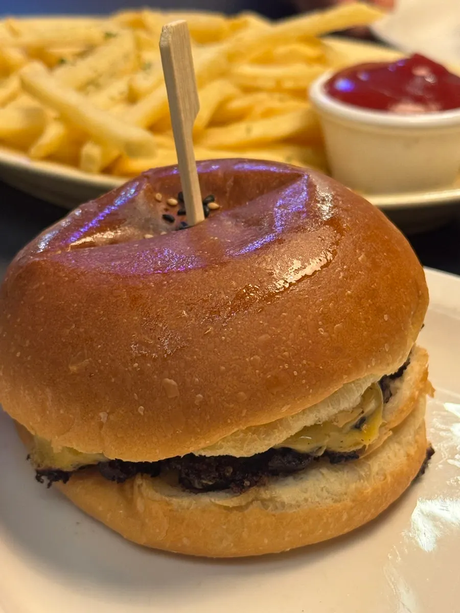 Bacon cheeseburger with house-smoked bacon