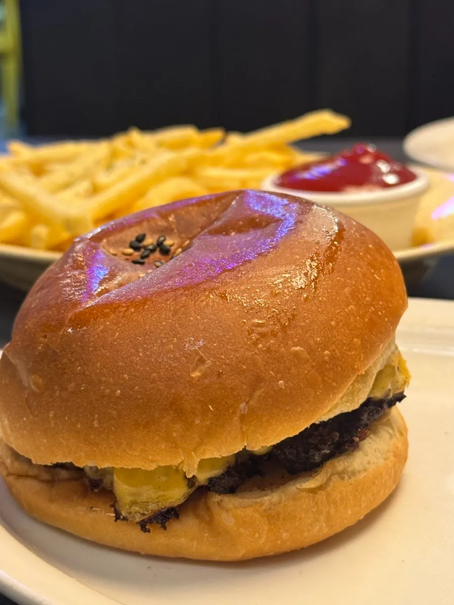 Glossy bun on a Daily Fix handmade burger