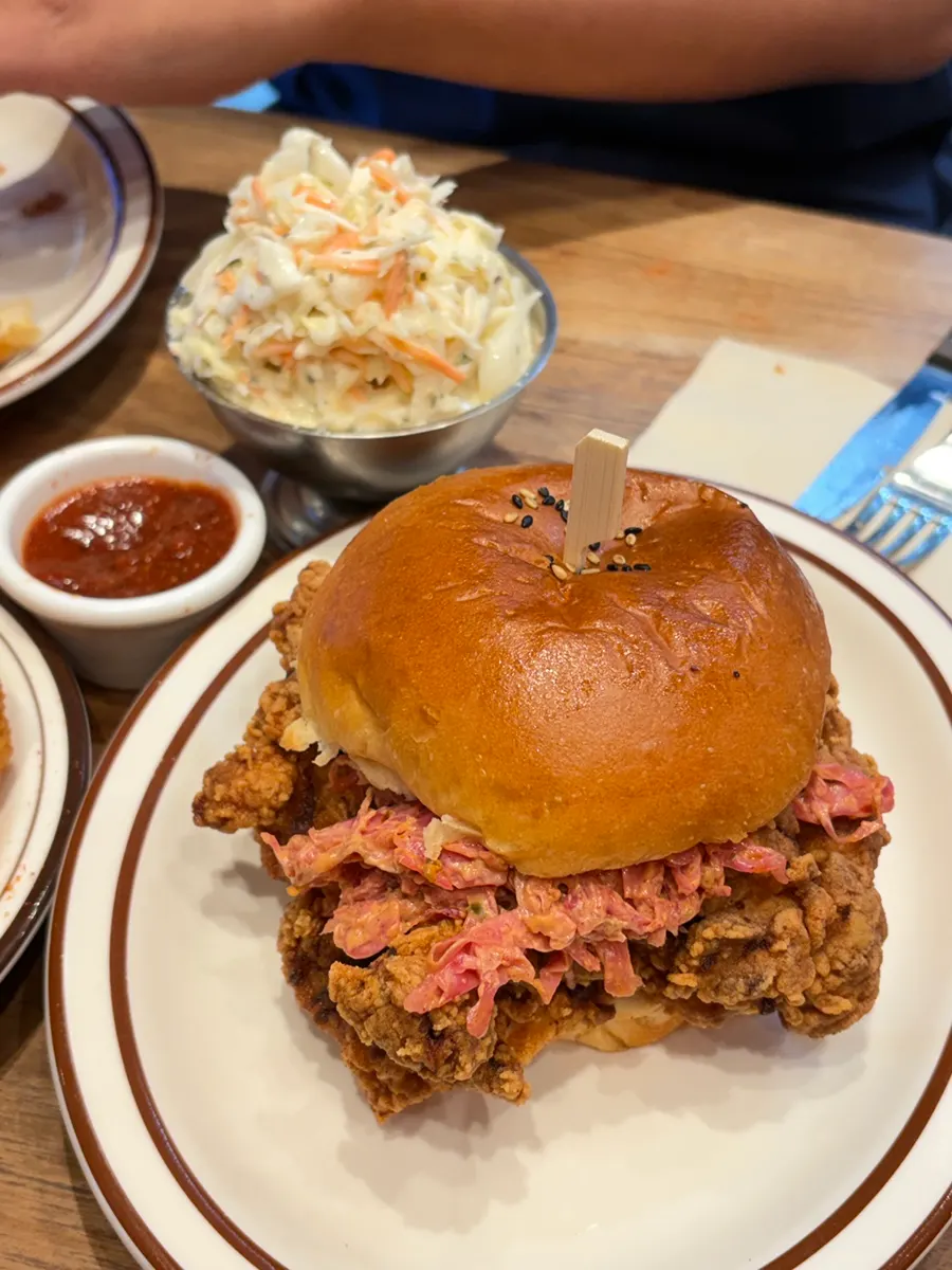 Table setting with Daily Fix burger and sides