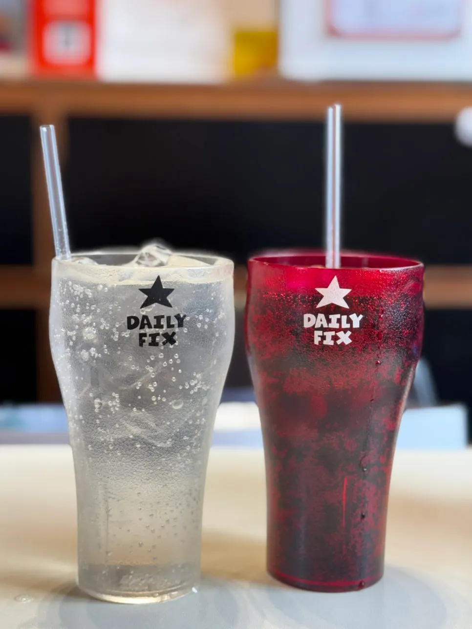 Drink menu display at Daily Fix