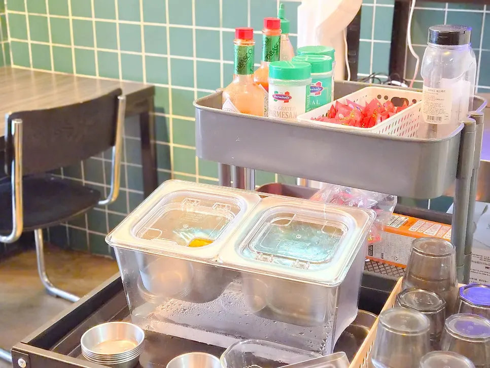 Tablet ordering area in the restaurant