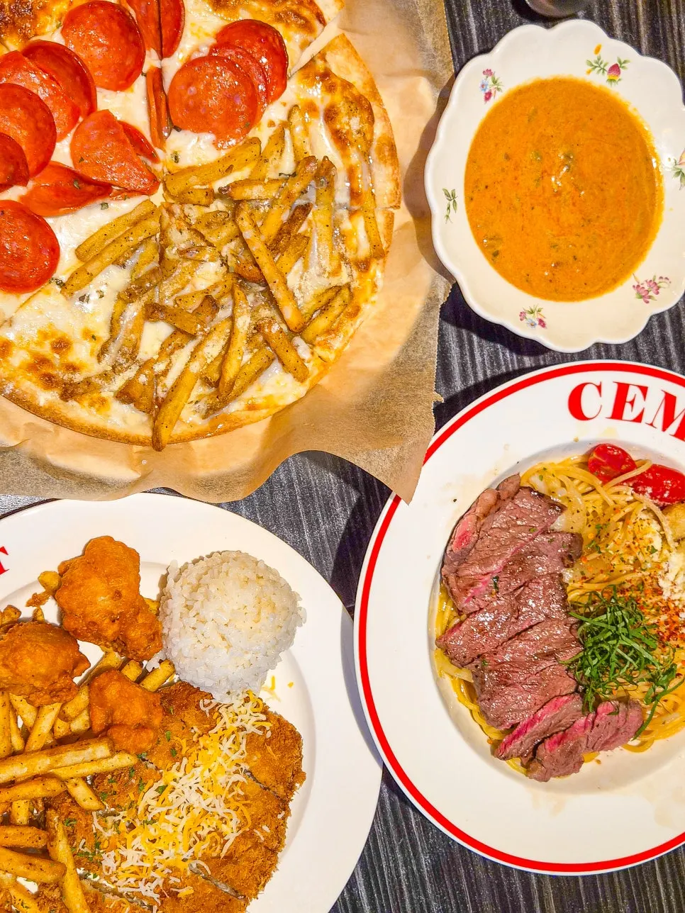 The four dishes ordered