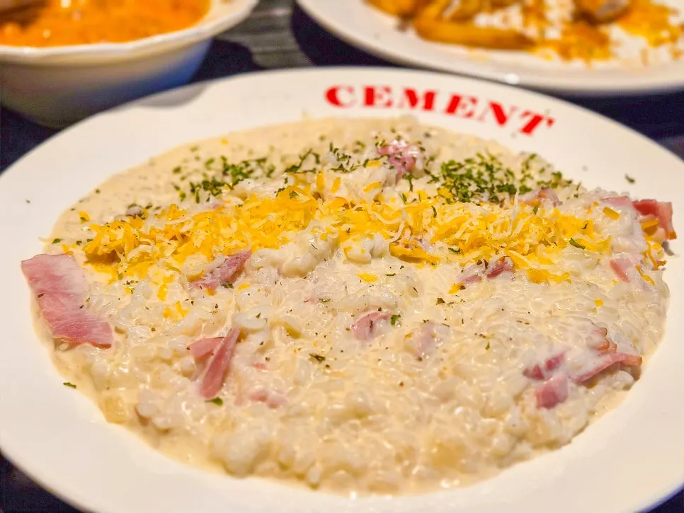 Bacon cream cheese risotto