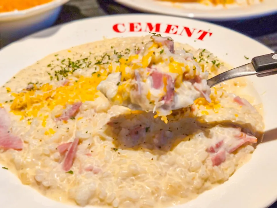 Bacon cheese cream risotto