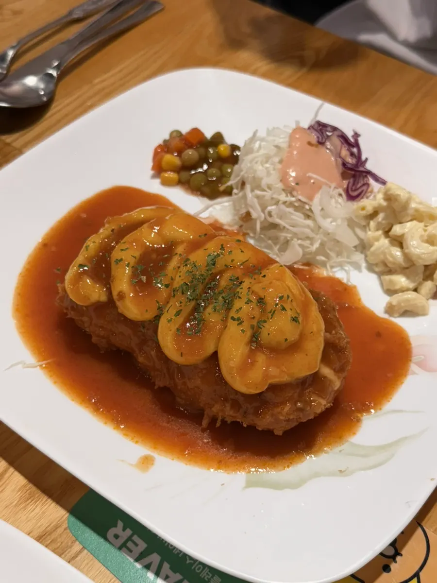 A plate of sweet potato cheese cutlet