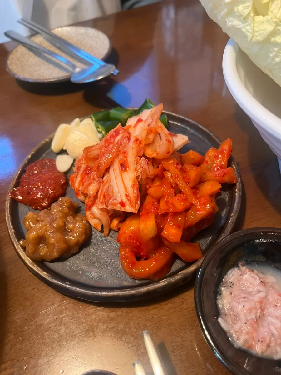 무말랭이 등 담백주점 기본 반찬