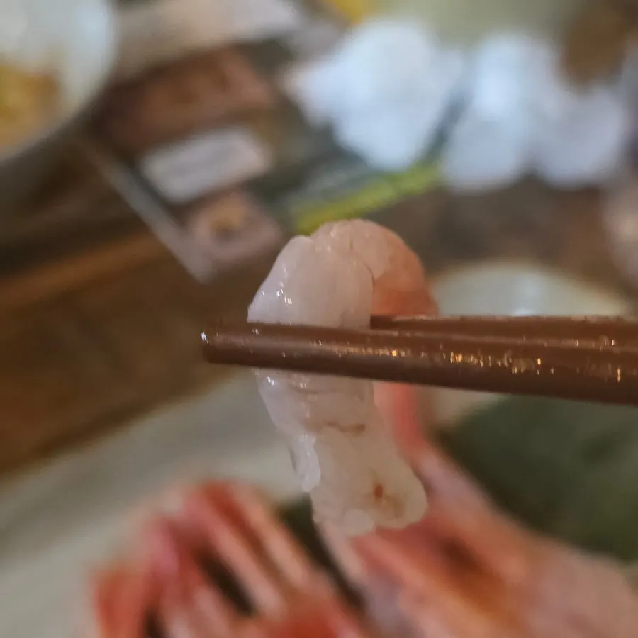 간장 와사비에 찍은 단새우회