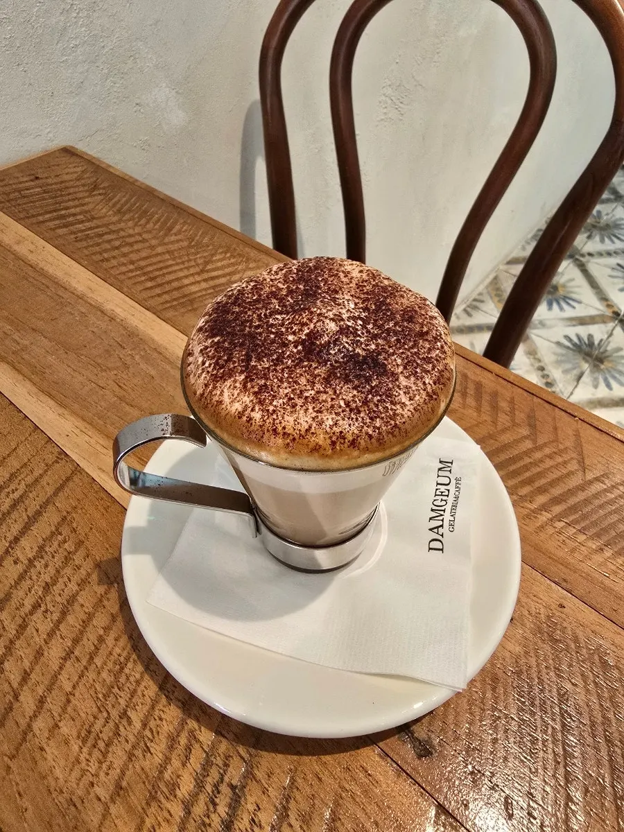 Cappuccino served at the table