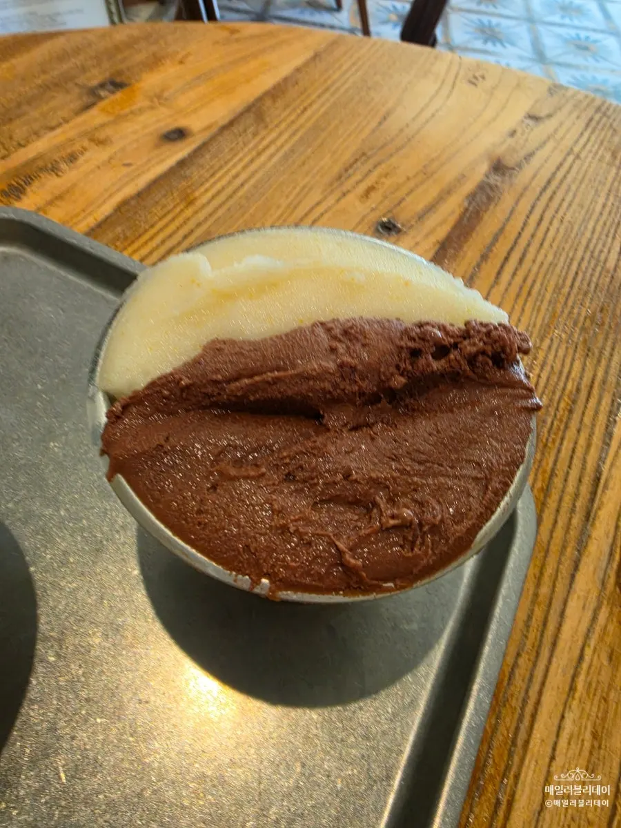 Seongju melon and dark chocolate gelato cup