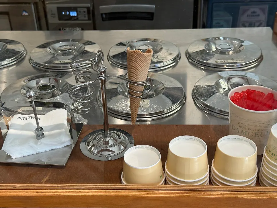 Menu lineup showing milk-based and fruit flavors together