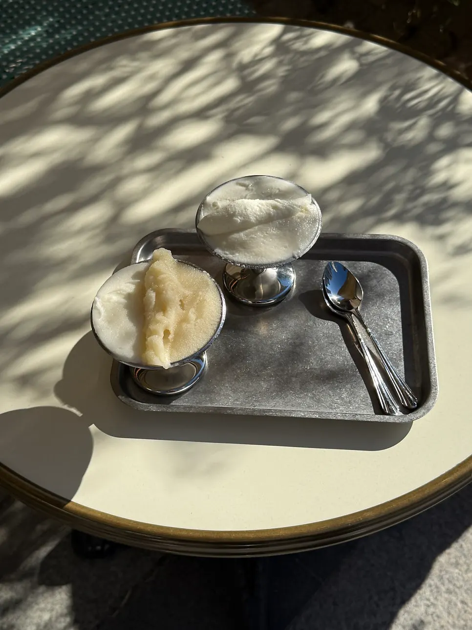 Melon and lemon gelato cup