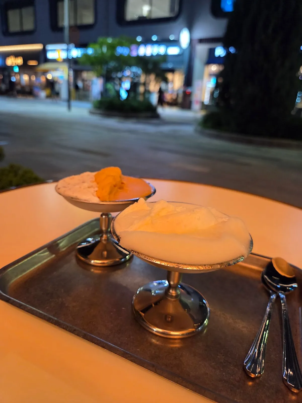 Two two-flavor gelato cups from Damgeum Gelato Misa Branch