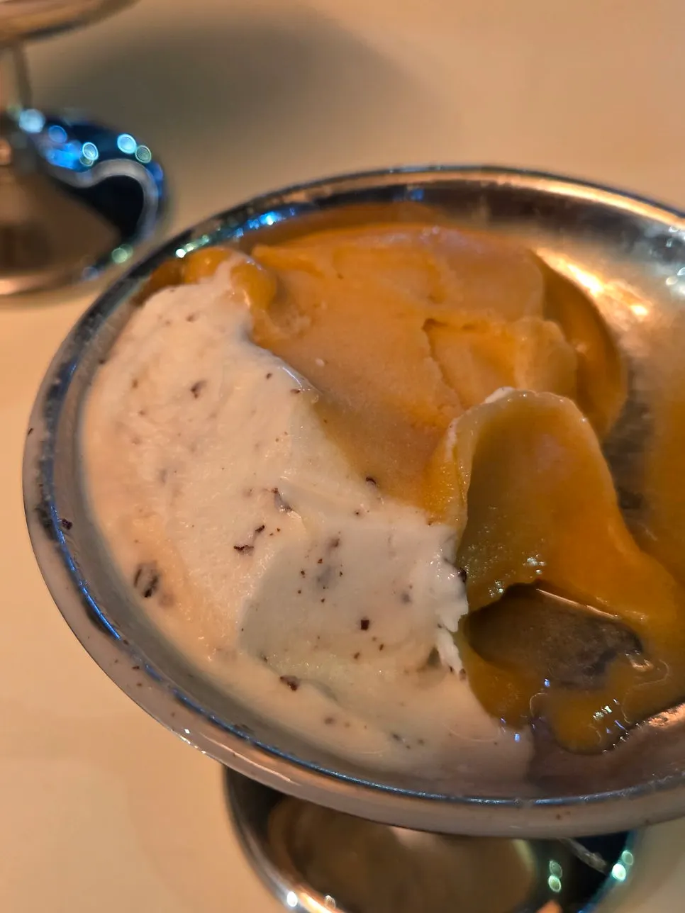 Scooping up a spoonful of Jeju lemon sorbetto